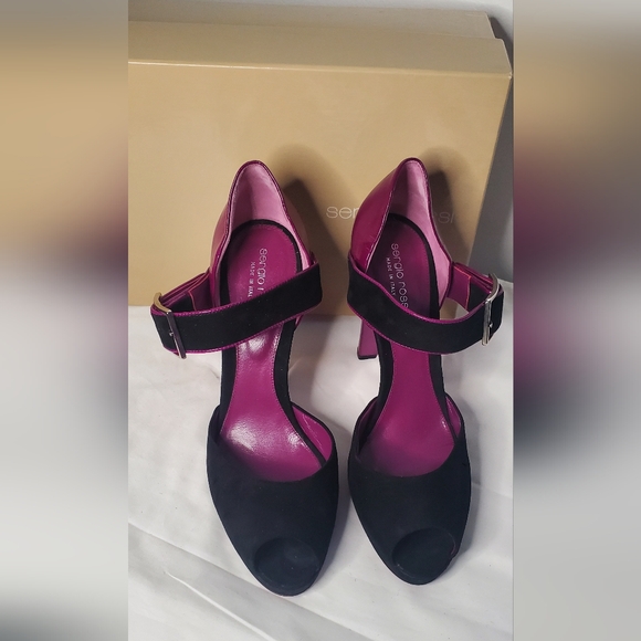 SERGIO ROSSI-size41 or 11-patent leather/suede ankle strap-platform high heel - Picture 5 of 12